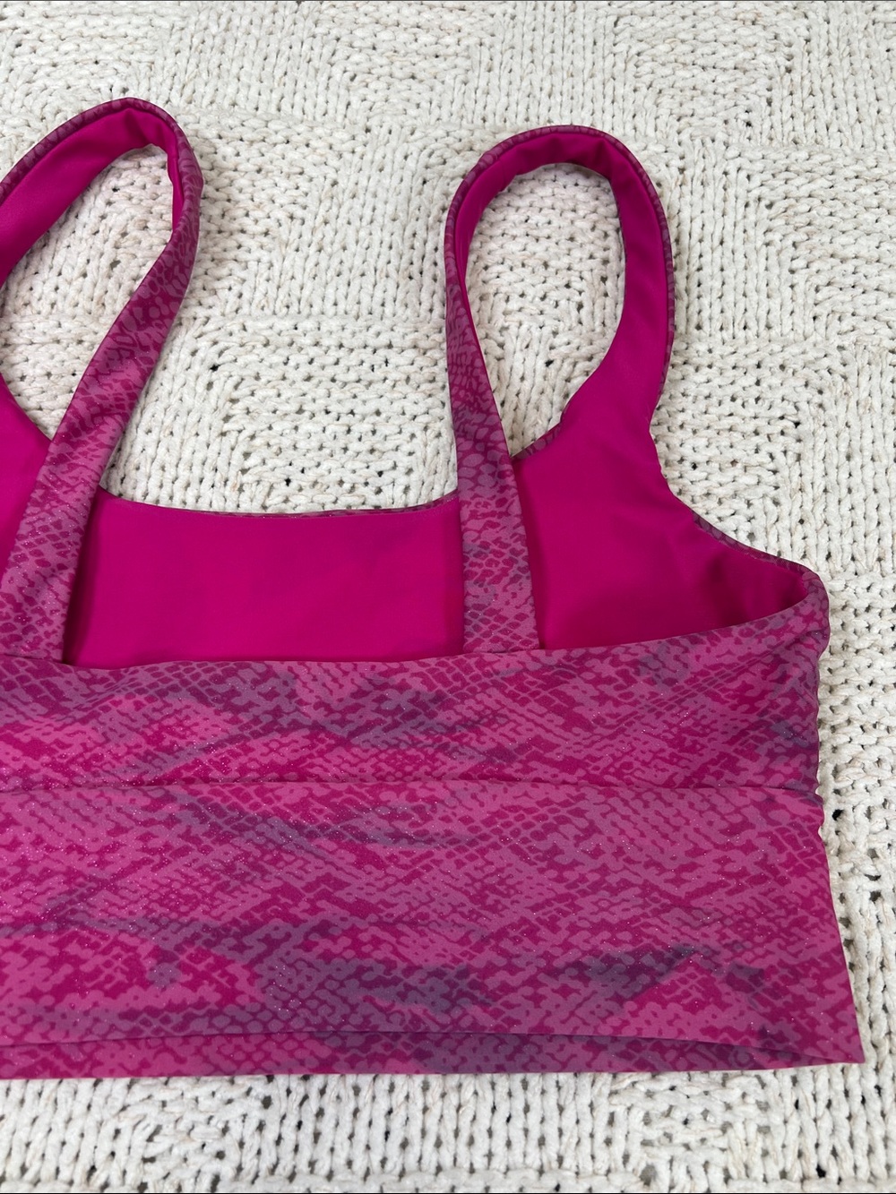 Beach Riot Fuchsia-Pink Patterned Sports Bra - Picture 7 of 10